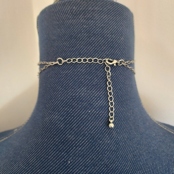 Silver Corset Tie Style Choker Necklace - Picture 4 of 7